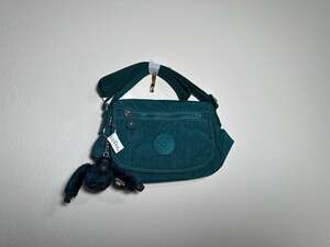 Kipling Sabian Mini Crossbody Purse with Monkey Keychain - Dark Teal